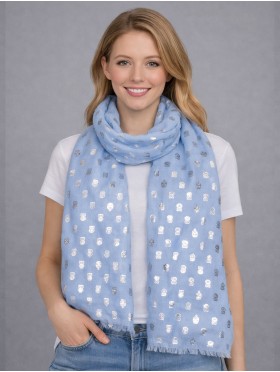Metallic Owl Print Fashion Scarf