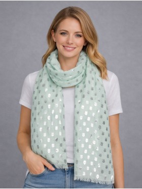 Metallic Owl Print Fashion Scarf