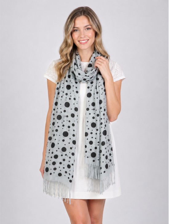 Mixed Polka Dots Print Fashion Scarf