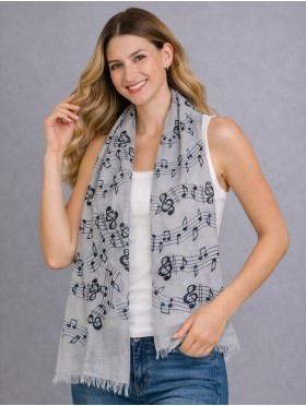 Music Notes Light Weight Scarf
