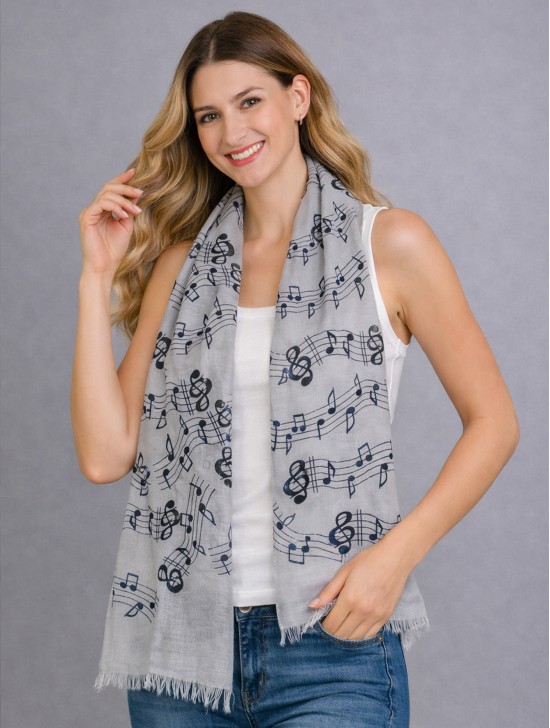 Music Notes Light Weight Scarf