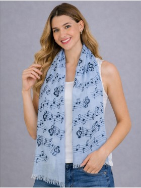 Music Notes Light Weight Scarf