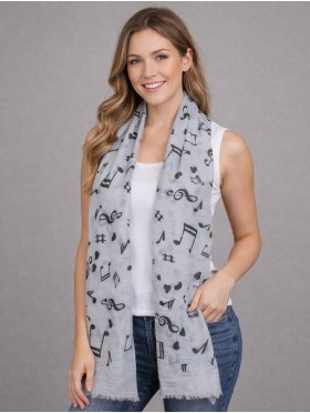 Music Notes Pattern Fashion Scarf
