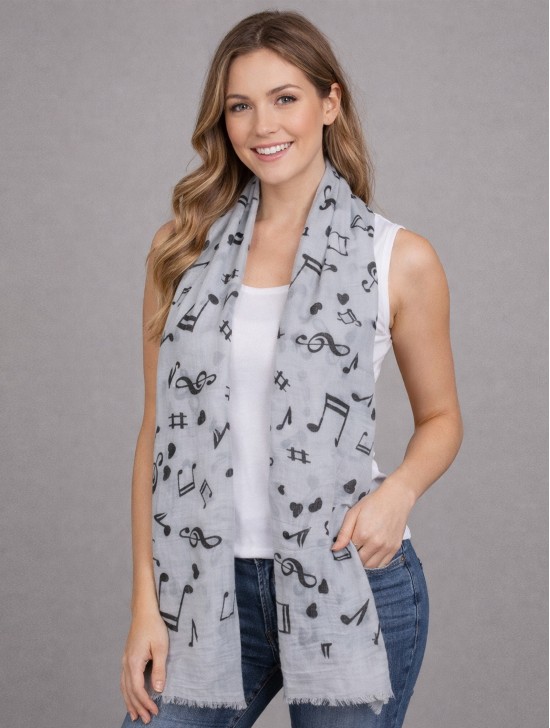 Music Notes Pattern Fashion Scarf Music Notes Pattern Fashion Scarf