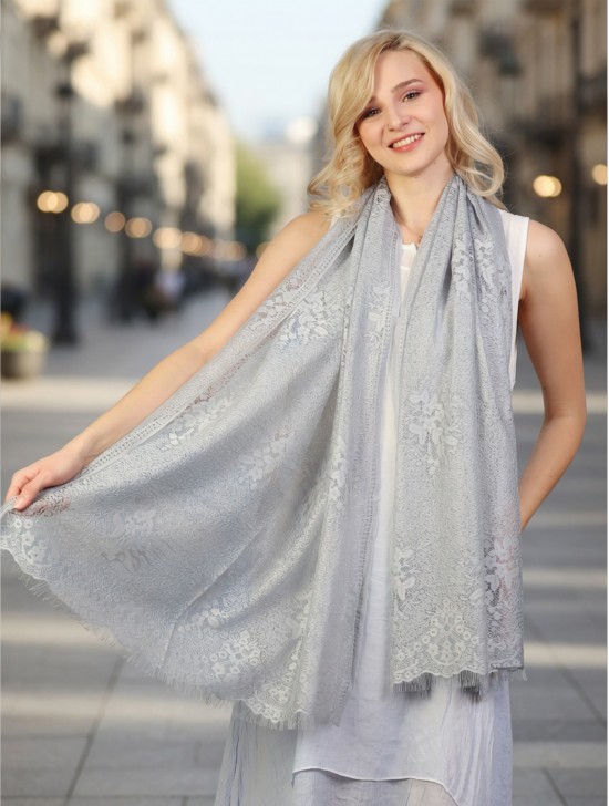 Floral Cut-Out Lace Design Scarf Floral Cut-Out Lace Design Scarf