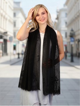 Floral Cut-Out Lace Design Scarf 