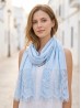 Stripes & Floral Cut-Out Lace Design Scarf Stripes & Floral Cut-Out Lace Design Scarf