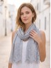 Stripes & Floral Cut-Out Lace Design Scarf Stripes & Floral Cut-Out Lace Design Scarf