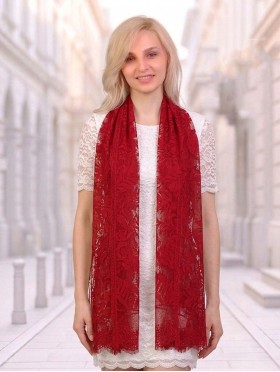 Leaves Cut-Out Lace Design Scarf 