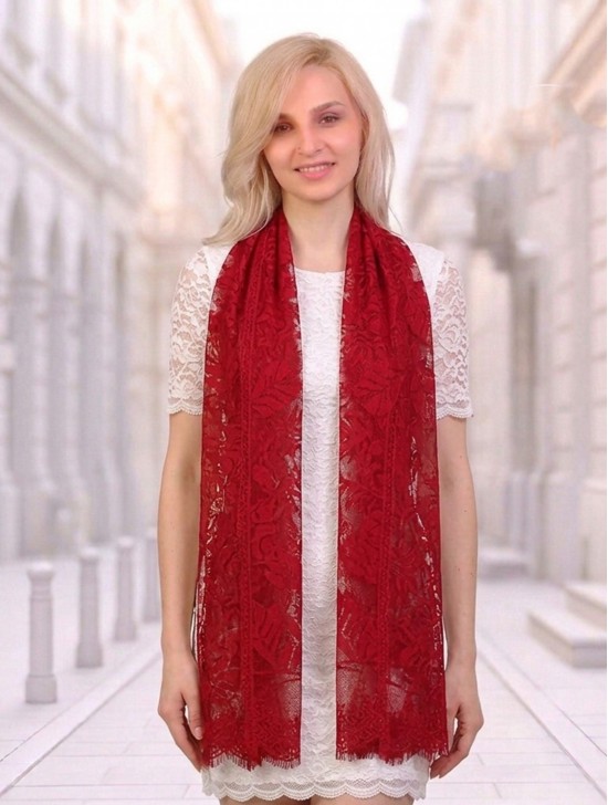 Leaves Cut-Out Lace Design Scarf Leaves Cut-Out Lace Design Scarf