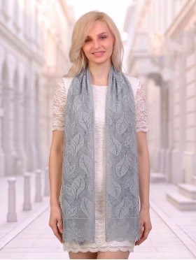 Leaves Cut-Out Lace Design Scarf 