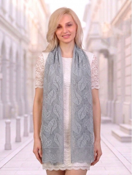 Leaves Cut-Out Lace Design Scarf 