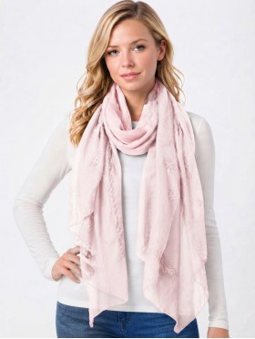 Lightweight Flower and Lace Embroidered Scarf