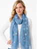Lightweight Scarf with Embroidered Leaves 