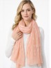 Lightweight Scarf with Embroidered Leaves 