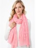Lightweight Scarf with Embroidered Leaves 