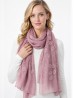 Lightweight Scarf with Embroidered Leaves 