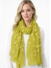 Lightweight Scarf with Embroidered Leaves 