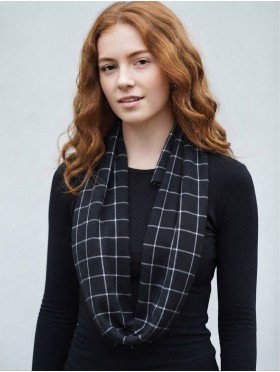 Jersey Loop Plaid Print Scarf