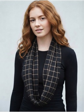 Jersey Loop Plaid Print Scarf