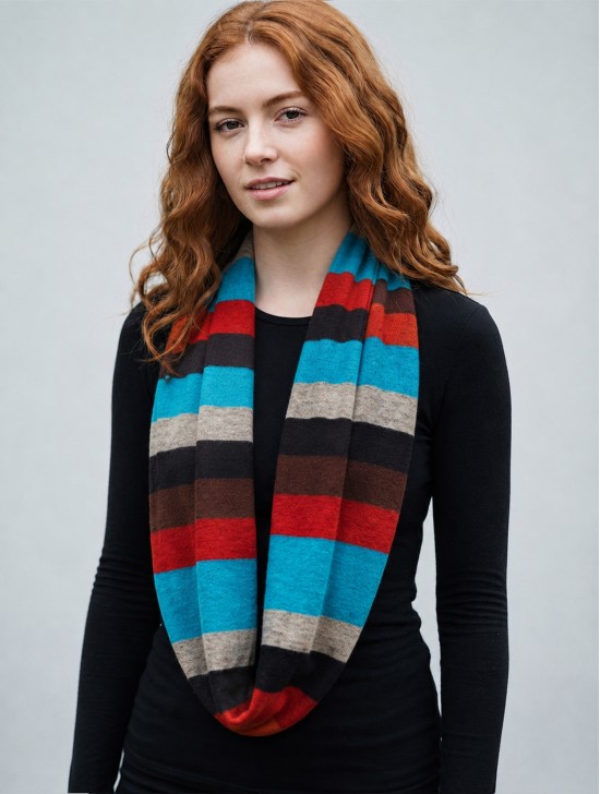 Jersey Loop Strips Print Scarf