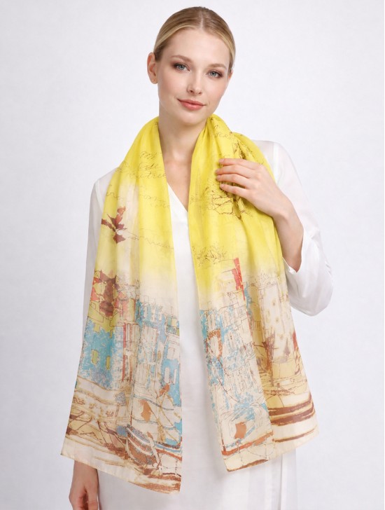 Chiffon Cityscape Fashion Scarf