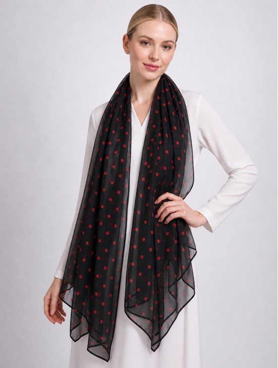 Chiffon Polka Dot Fashion Scarf