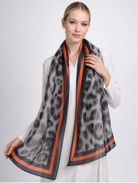 Chiffon Leopard & Plaid Fashion Scarf
