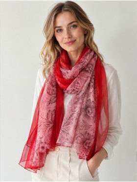 Large Chiffon Floral Fashion Scarf