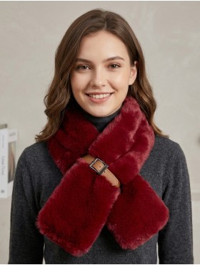 Fashion Plush Premium Scarf W/ Buckle