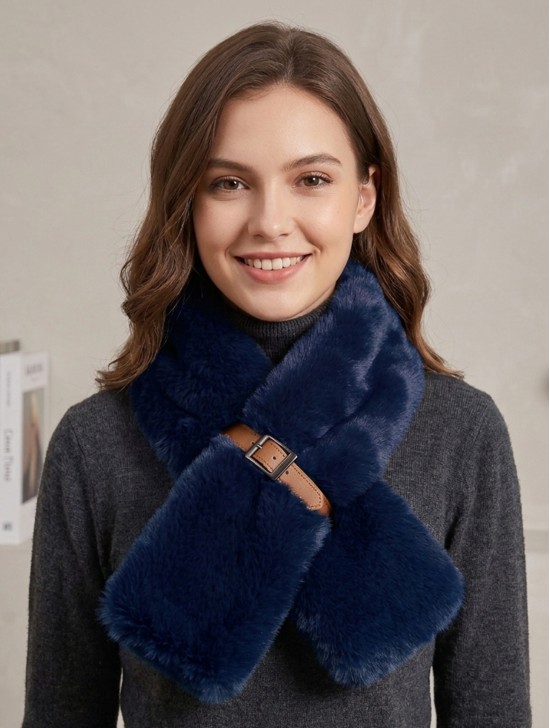 Fashion Plush Premium Scarf W/ Buckle