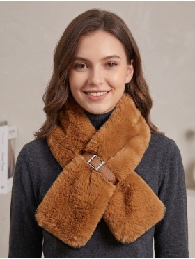 Fashion Plush Premium Scarf W/ Buckle