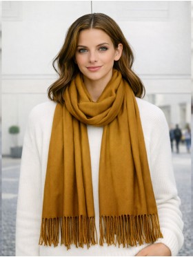 Solid Silk Blend Shawl Scarf 