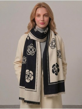 Flower Print Blanket Scarf 