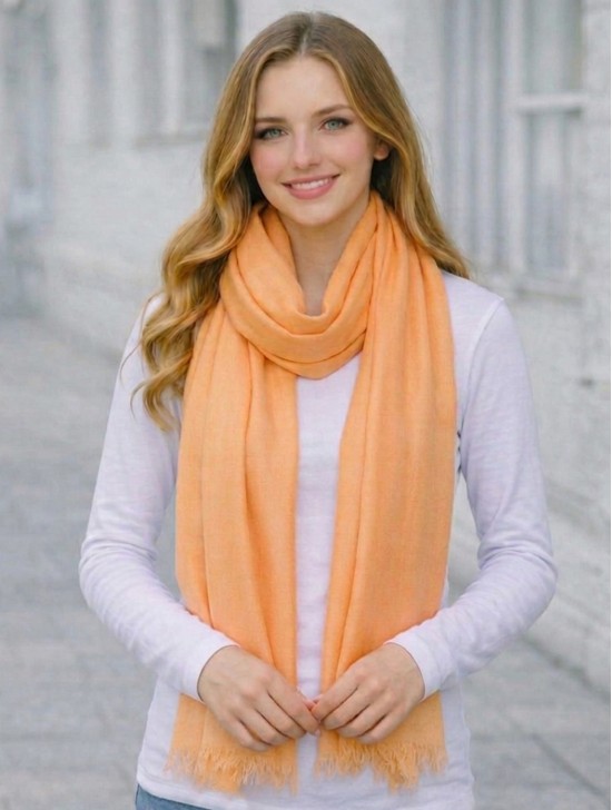 Solid Color Cut Fringe Shawl Scarf