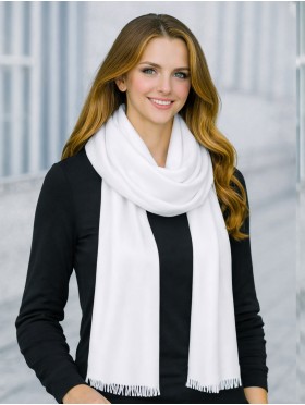 Solid Color Cut Fringe Shawl Scarf