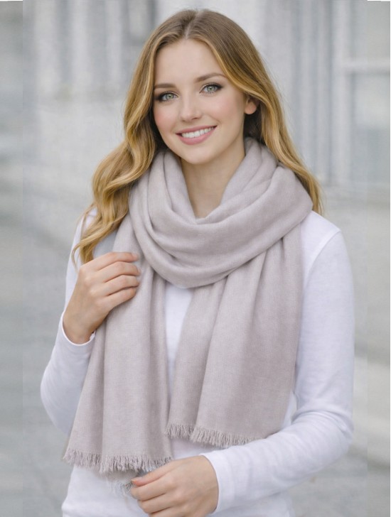 Solid Color Cut Fringe Shawl Scarf