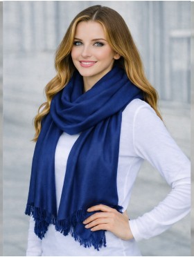 Solid Color Cut Fringe Shawl Scarf