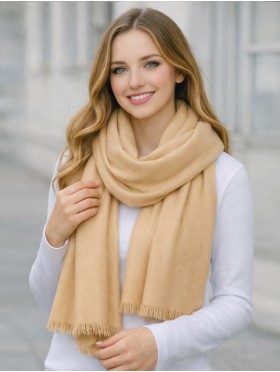 Solid Color Cut Fringe Shawl Scarf