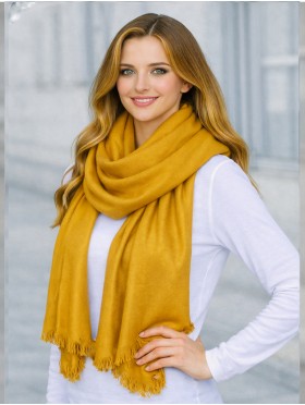 Solid Color Cut Fringe Shawl Scarf