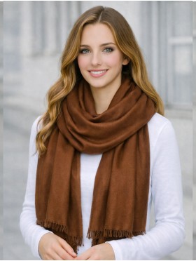 Solid Color Cut Fringe Shawl Scarf
