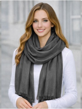 Solid Color Cut Fringe Shawl Scarf