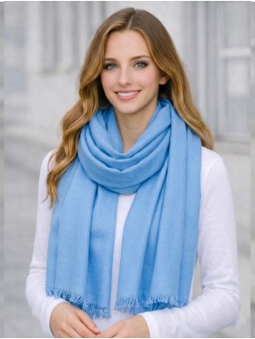 Solid Color Cut Fringe Shawl Scarf