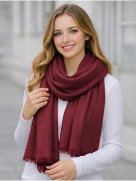 Solid Color Cut Fringe Shawl Scarf