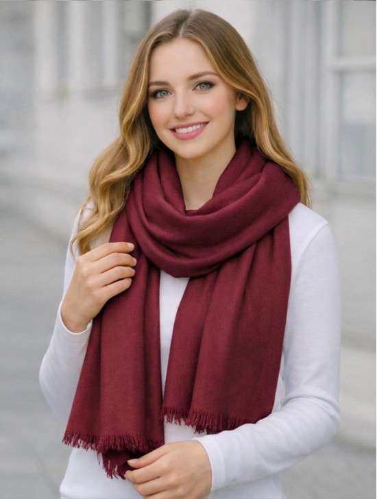 Solid Color Cut Fringe Shawl Scarf Solid Color Cut Fringe Shawl Scarf