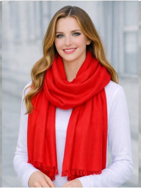 Solid Color Cut Fringe Shawl Scarf