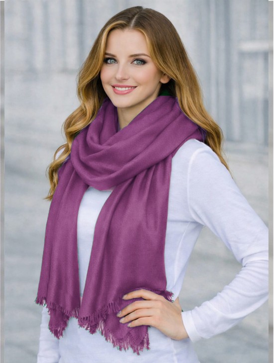 Solid Color Cut Fringe Shawl Scarf