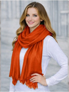 Solid Color Cut Fringe Shawl Scarf
