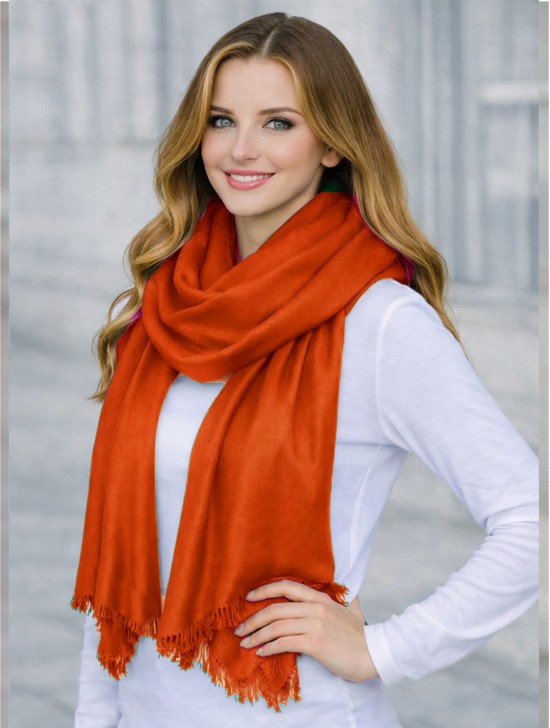 Solid Color Cut Fringe Shawl Scarf