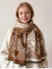 Cashmere Feeling Heart Print Premium Scarf